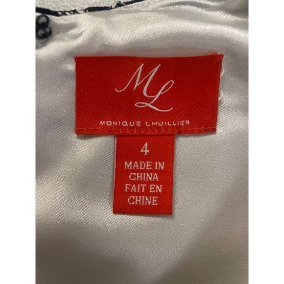 Monique Lhillier Black Beaded Party Cocktail Dress size 4 - Picture 6 of 8